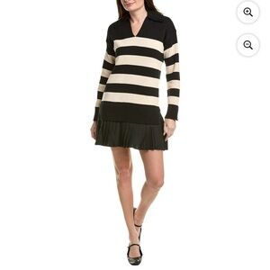 English Factory Black‎ and Cream Striped Dress | EUC workwear, office, or casual